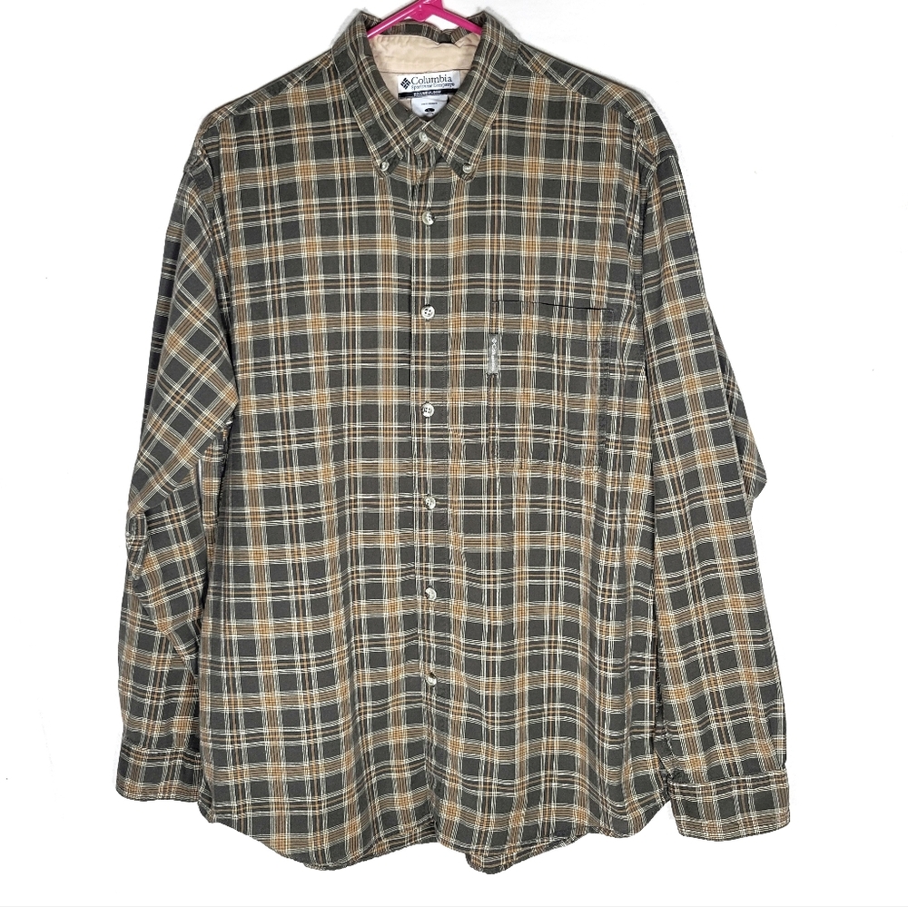 Carhartt like new plaid button down shirt green longsleeve L large mens